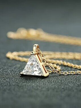 14K Gold Womens 1ct Solitaire Diamond Pendant Necklace 18" Ladies New Jewelry